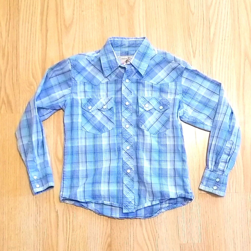 Wrangler girls 7/8 snap down top